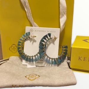 Kendra Scott Evie Hoop Tassel Earrings in Blue